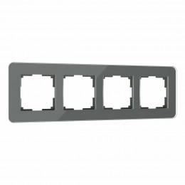 W0042440/ Рамка на 4 поста Elite (графит, стекло)
