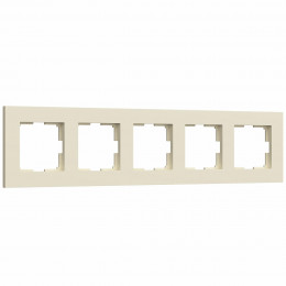 W0052962/ Рамка на 5 постов Slab (айвори софт)