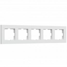 W0052961/ Рамка на 5 постов Slab (белый софт)