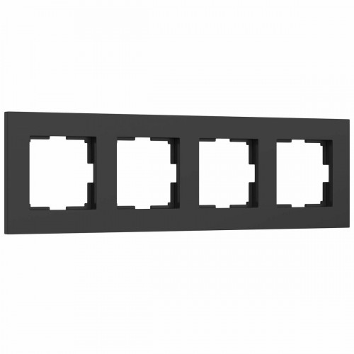 W0042908/ Рамка на 4 поста Slab (черный софт)