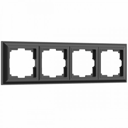 W0042208/ Рамка на 4 поста Fiore (черный матовый)