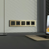 W0052911/ Рамка на 5 постов Slab (шампань софт)