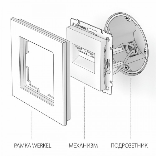 W1182208/ Розетка двойная Ethernet RJ-45 (черный матовый)