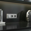 W1171765/ Розетка с заземлением, шторками и USB тип A+C (серебряный матовый)