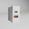 W1272701/ Модульная розетка USB тип A+C 45*22,5 (белый)