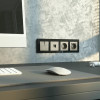 W1271704/ Розетка с заземлением, шторками и USB тип A+C (дымчатый)