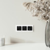 W1171748/ Розетка с заземлением, шторками и USB тип A+C (черный акрил)